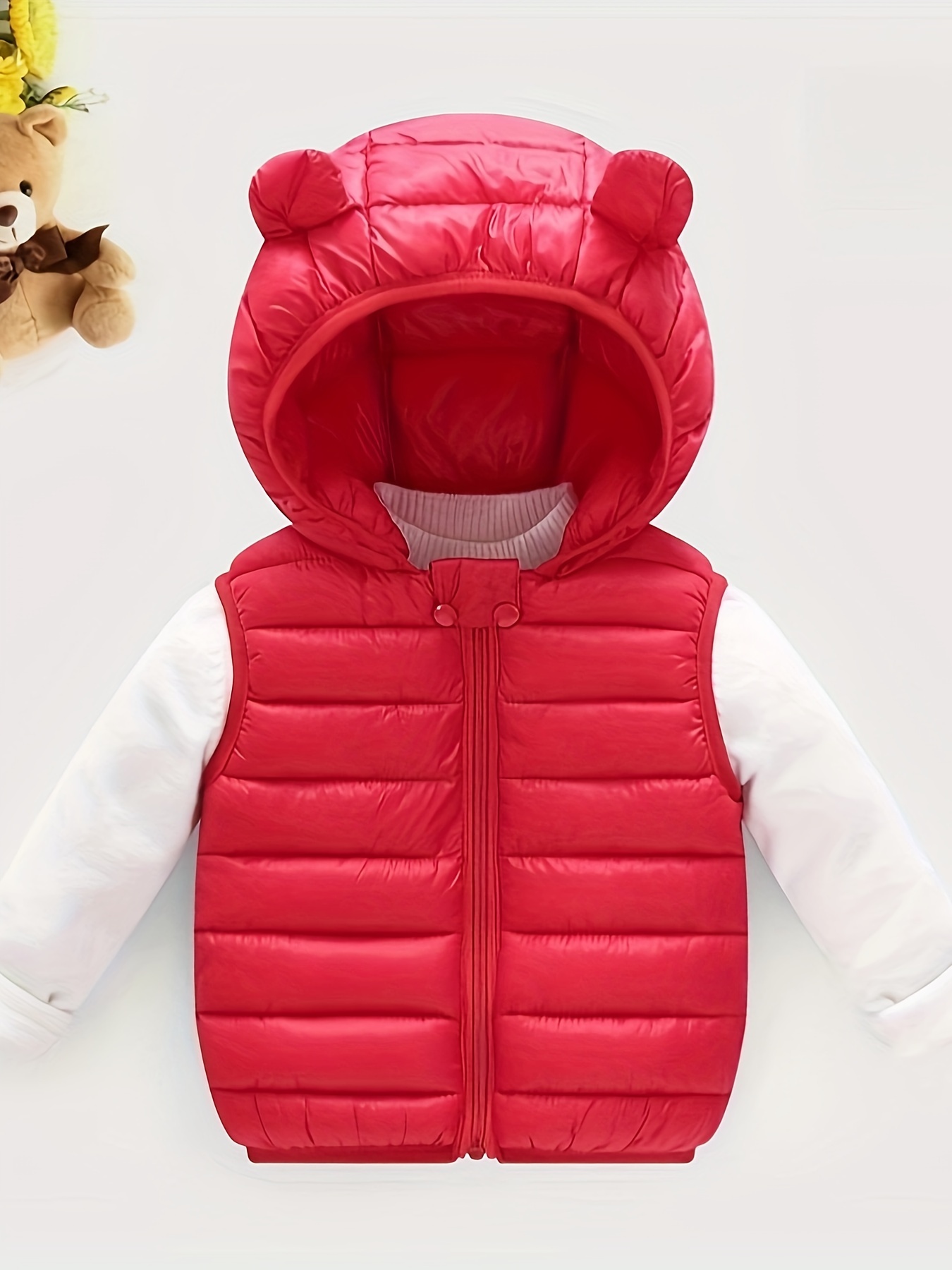 Boys red hooded vest best sale