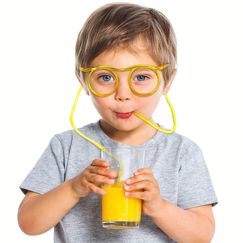 1PCS Novelty Flexible Glasses Silly Drinking Straw Glasses For Kids Party