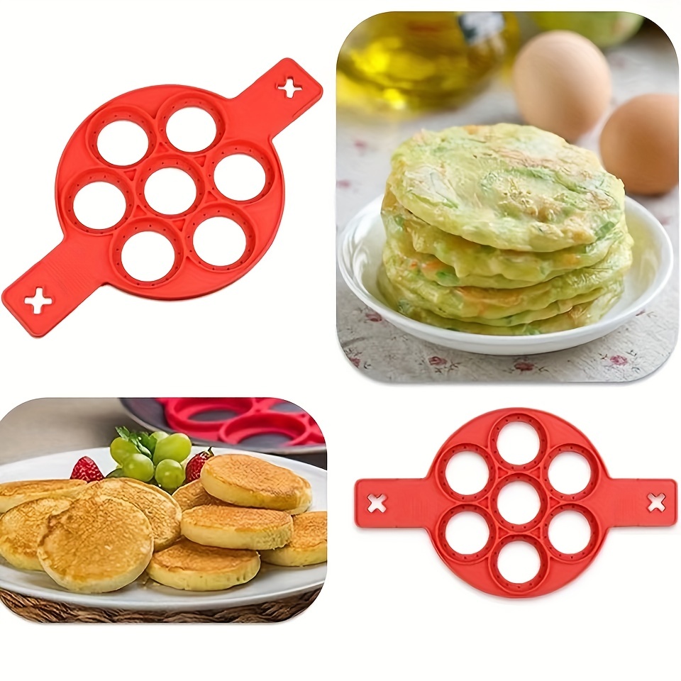 7 Holes Silicone Mold Pancake Maker Nonstick Egg Ring Maker Kitchen  Accessories Snack Cake Mold Cooking Baking Tools