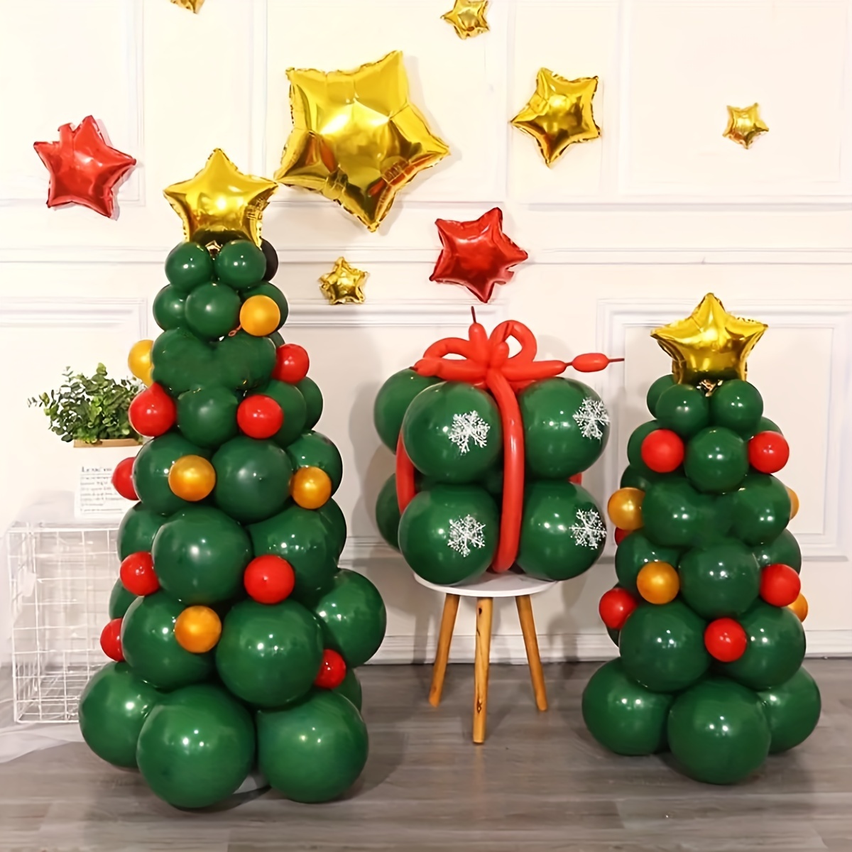 Ensemble, Vert Sapin De Noël Nouvel An Décoration Ballon Décoration De Fête  De Noël Ballon, Décor De Noël