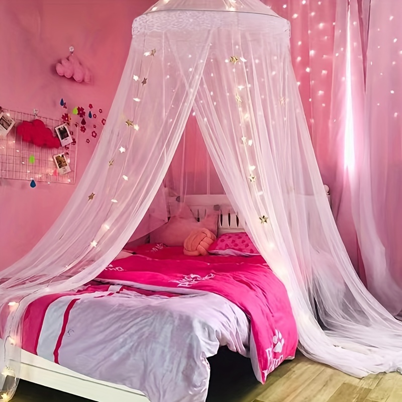 Bed Canopy With Glowing Stars Princesse Rose Bébé Canopy - Temu France