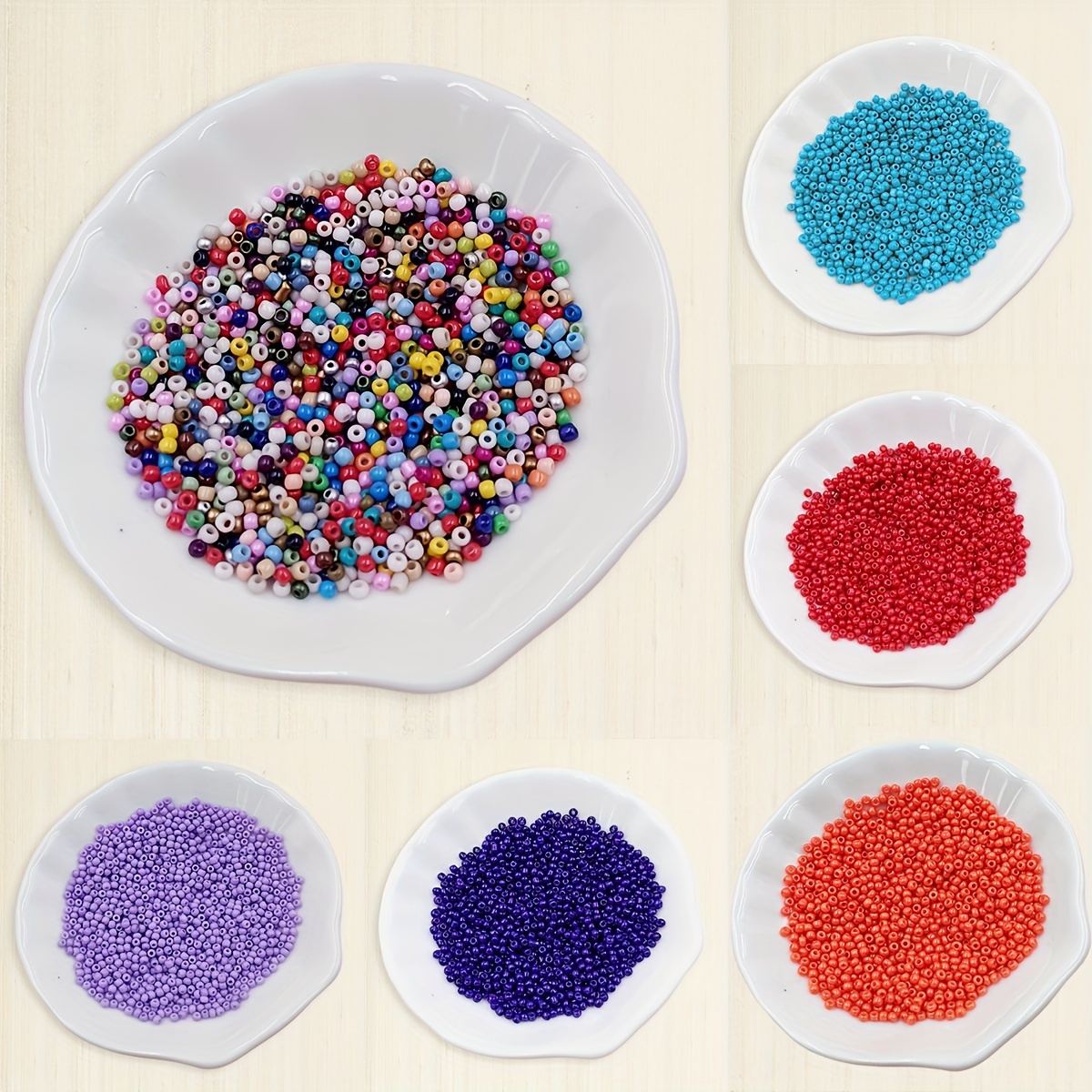 About Colored Glass Solid Mini Beads For Jewelry Making Diy - Temu