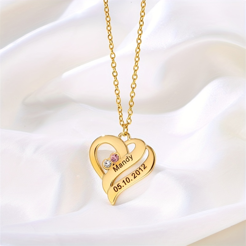 Sweetheart Love Necklace - Custom Heart Gold Necklace