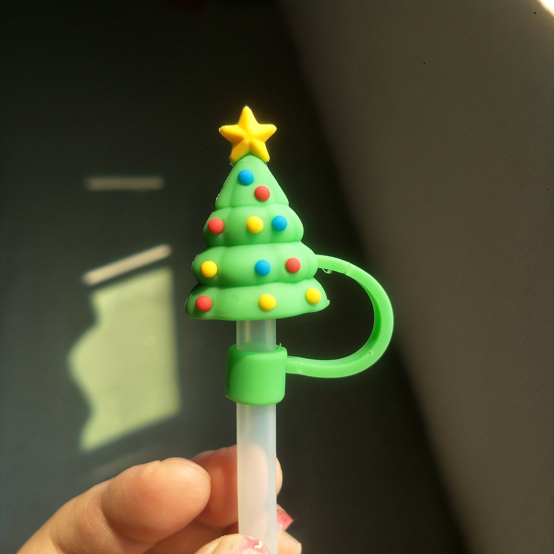6Pcs Christmas Drinking straws Santa Elk shape straw Reusable Christmas  plastic straw Kids New Year Christmas