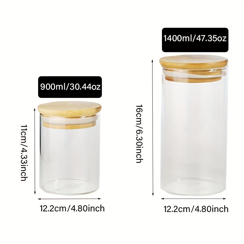Glass Jars, Heat Resistant High Borosilicate Glass Food Storage Containers,  Large Jars And Small Jars, Home Kitchen Supplies - Temu