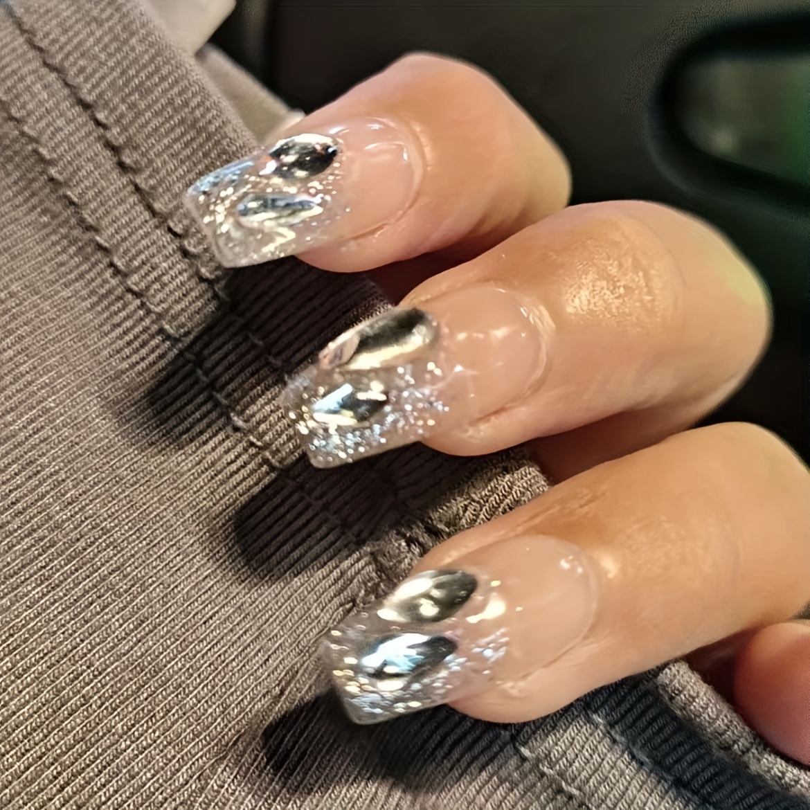 Diamantes de imitación para uñas de cristal para uñas, gemas de cristal  transparente multiformas, parte trasera plana, brillantes joyas de uñas  para