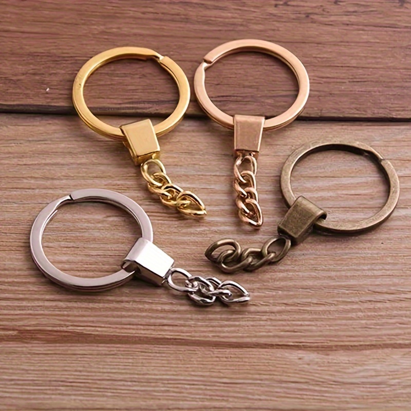 Silvery Golden Keychain Making Supplies Including Key Rings - Temu