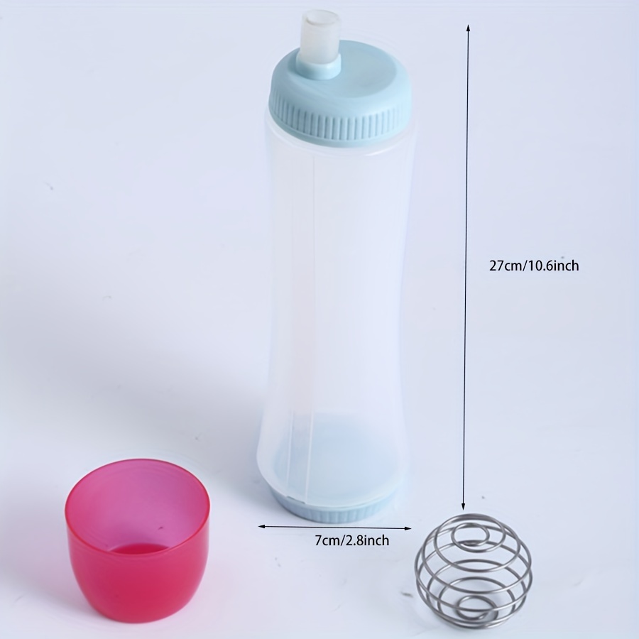 Pancake Batter Dispenser and Mixer with BlenderBall Wire Whisk Batter  Bottle Squeeze Kitchen Pancake Shaker Batter Dispenser Bottle Baking Tool  for
