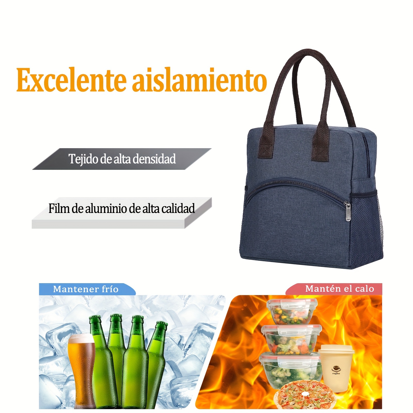 Bolsa de almuerzo aislada para hombres y mujeres, lonchera