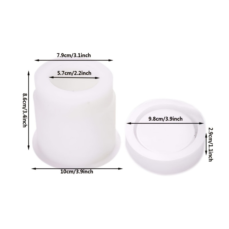 TEMU Diy Crystal Epoxy Mold Round Bottle Storage Box With Lid Silicone Mold