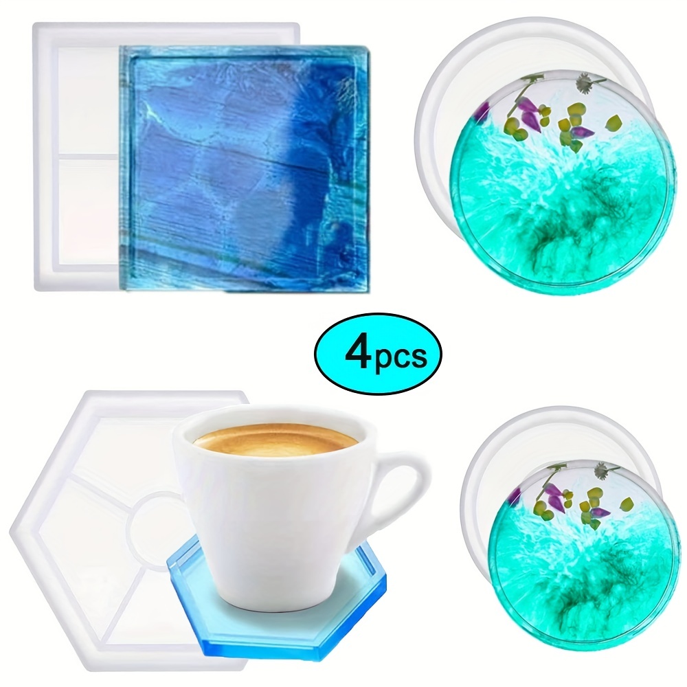 Coaster Molds For Resin Casting, Silicone Resin Mold, Square Hexagon Circle Molds  Resin Kit For Making Faux Agate , Coasters, Home Decor - Temu