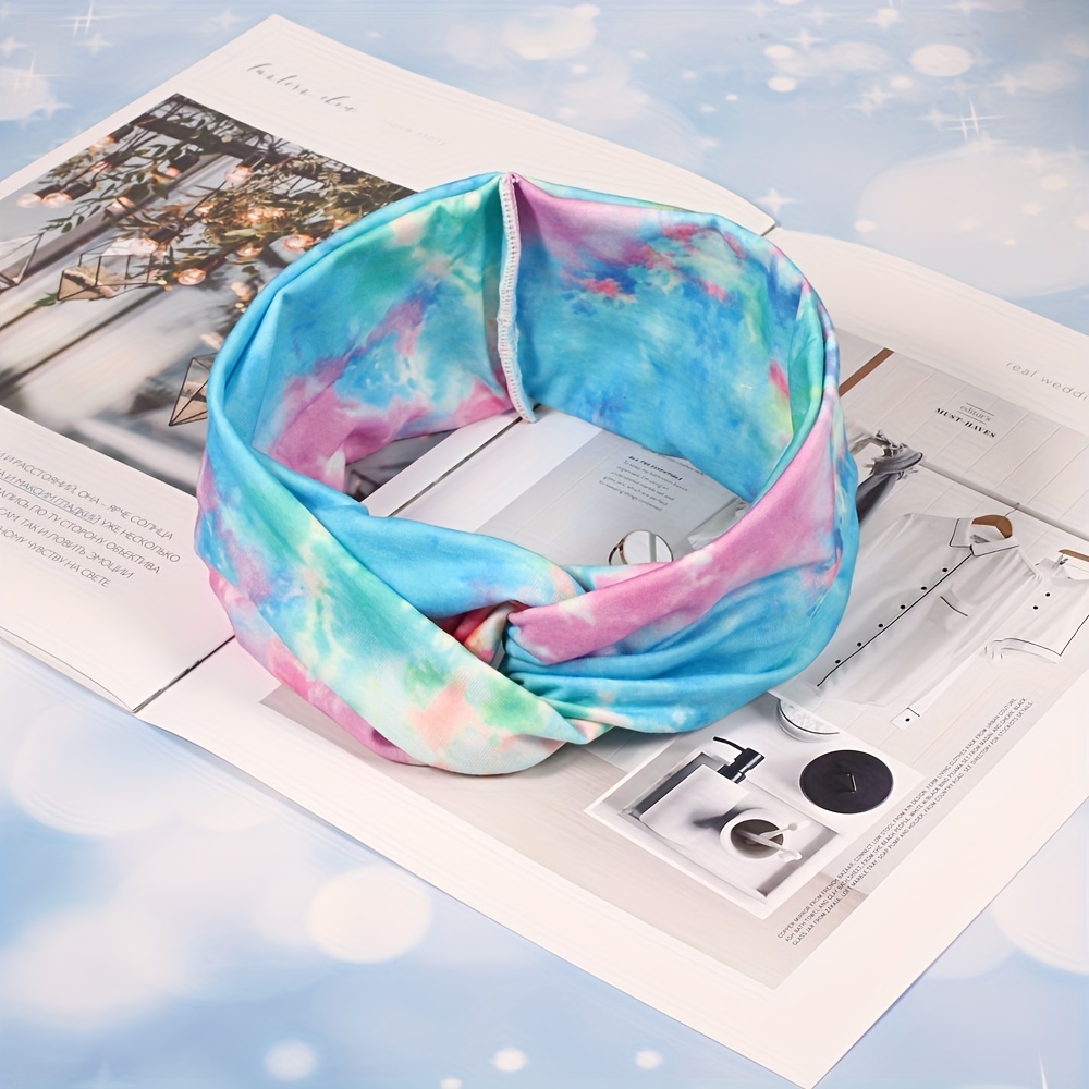 Boho Tie Dye Knotted Headband Bohemian Hair Accessory