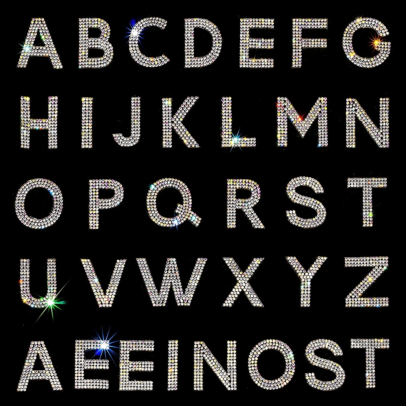 Glitzer strass alphabet buchstaben aufkleber 34 Buchstaben - Temu