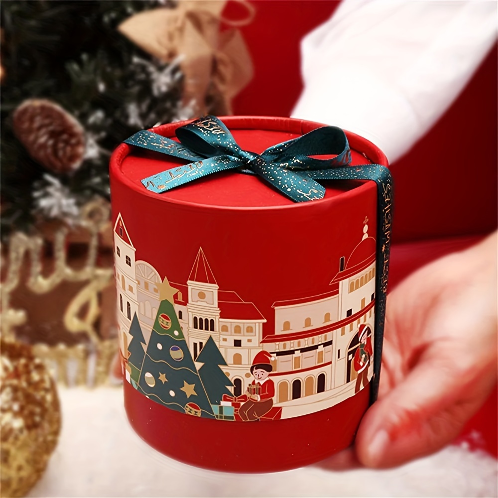 1pc Christmas Themed Small Tin Box With Handle