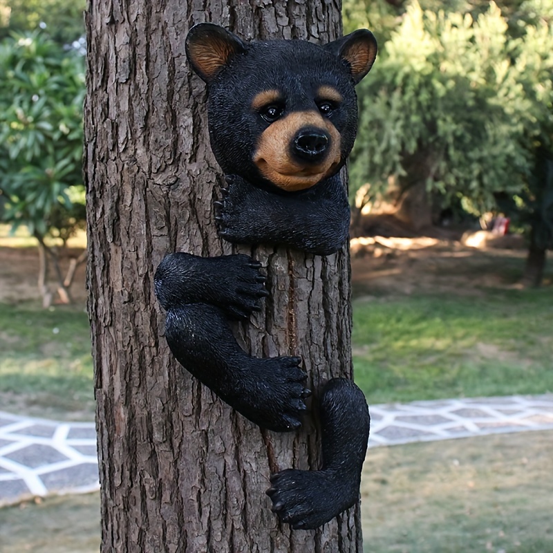 Statue d'écureuil de printemps à suspendre, sculpture d'escalade d'arbre d' écureuil peinte à la main pour l'extérieur 