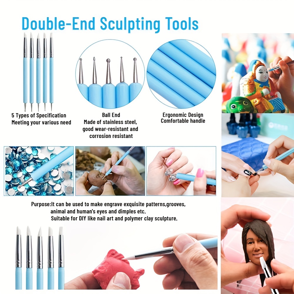 Sculpey Tools Dual End Tools Set, clay tools, use with multiple types of 1  Pack