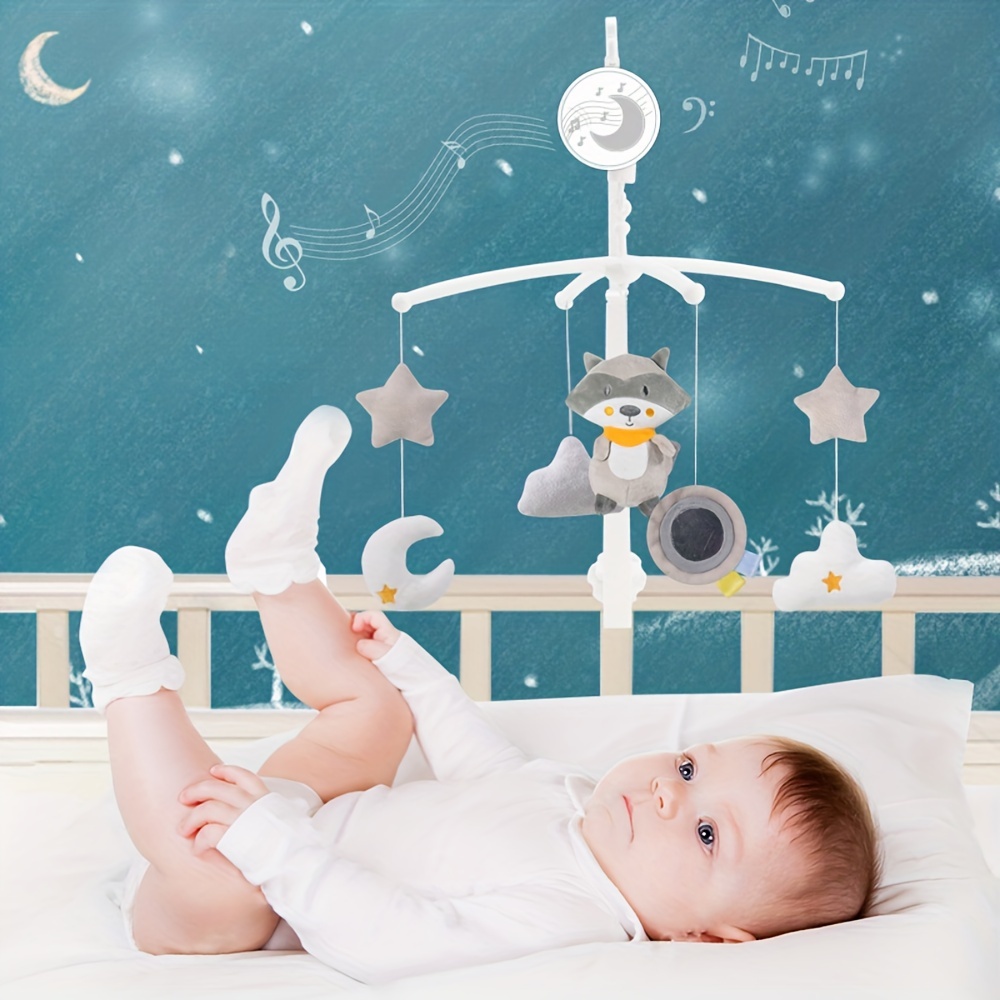 Acheter Hochet jouet en bois pour bébé de 0 à 12 mois, Mobile sur le lit,  boîte à musique pour nouveau-né, cloche de lit, support de jouets  suspendus, jouets de berceau pour