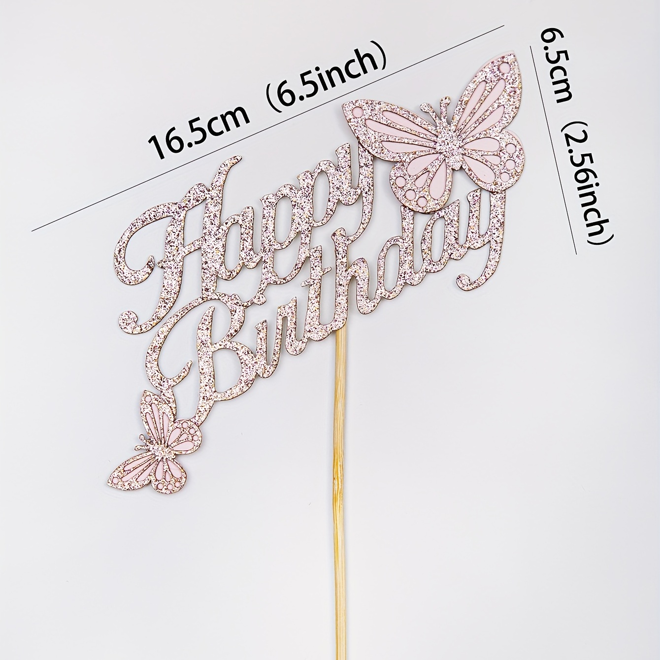 10pcs Golden Butterfly Cake Decorations Happy Birthday Acrylic Cake Topper  Simulation Butterflies Wedding Party Decor