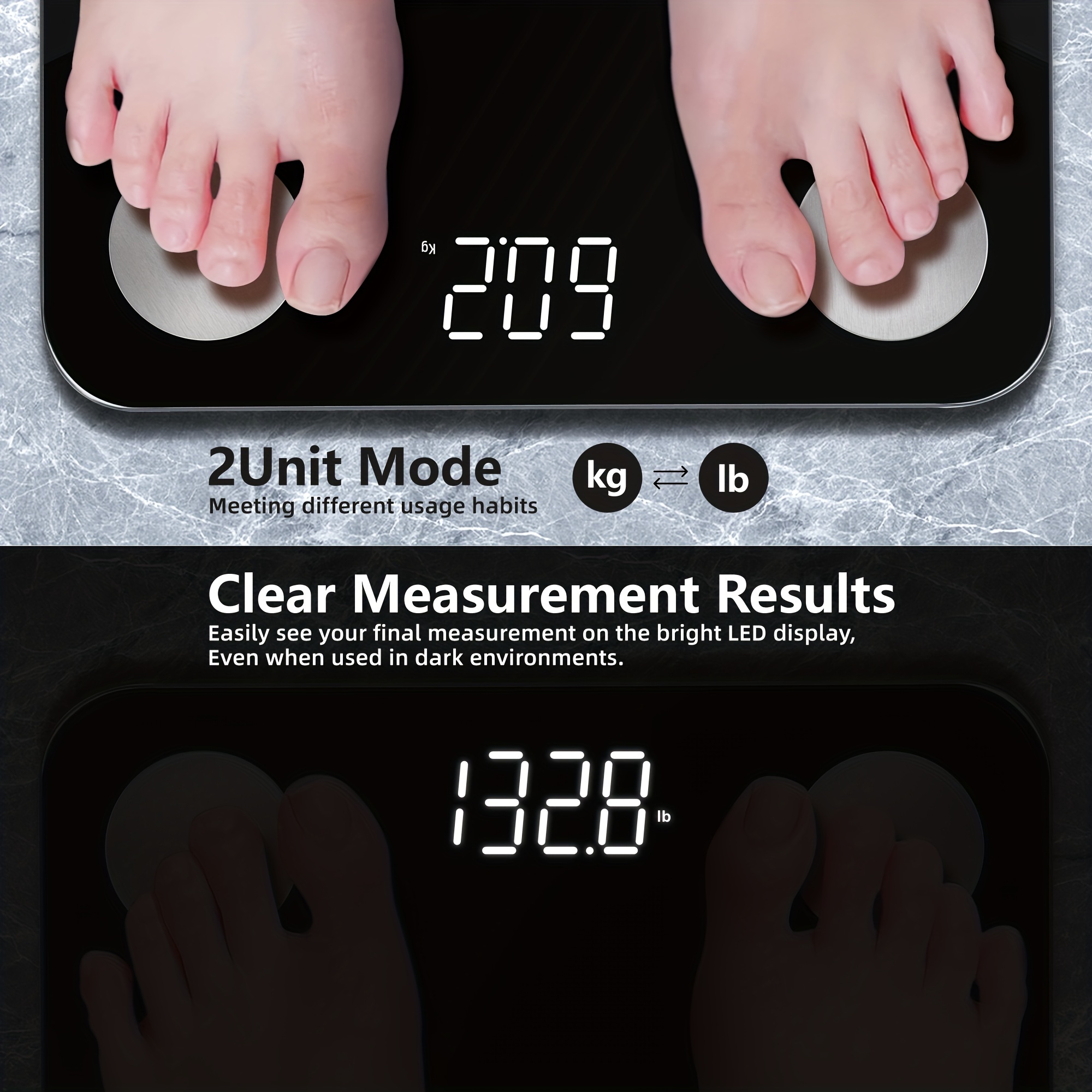 Body Fat Scale Smart BMI Scale Digital Bathroom Weight Scale, Body  Composition Analyzer with Smartphone App sync with Bluetooth, 396 lbs -  Black