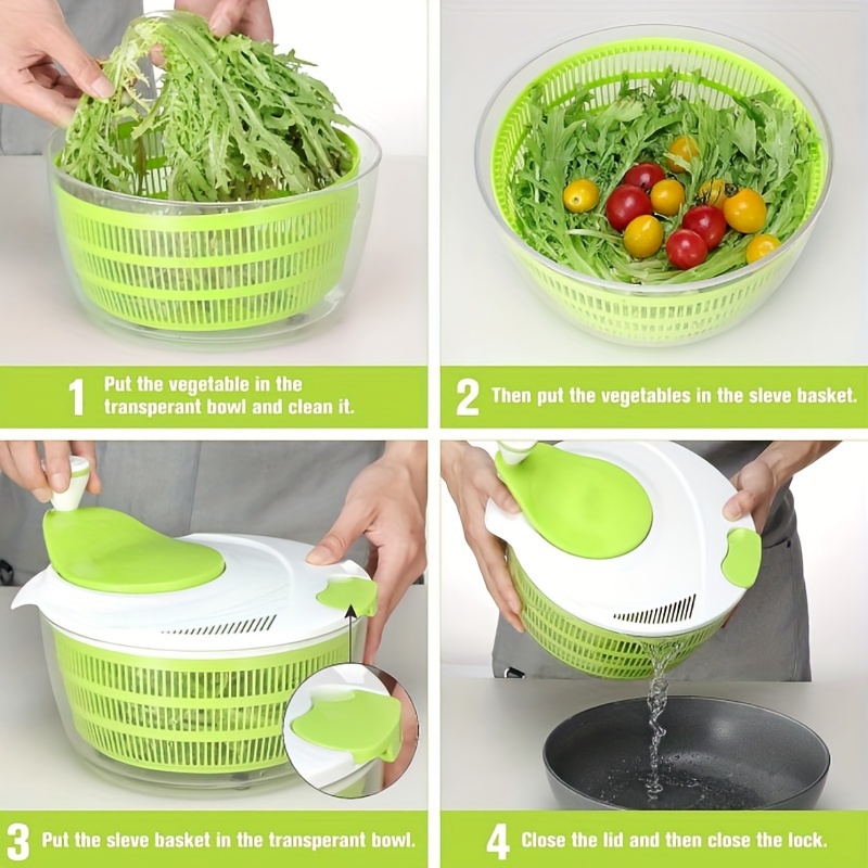 Salad Spinner Vegetables Leaf Lettuce Dryer Drainer Fruit Wash Clean Basket  NEW