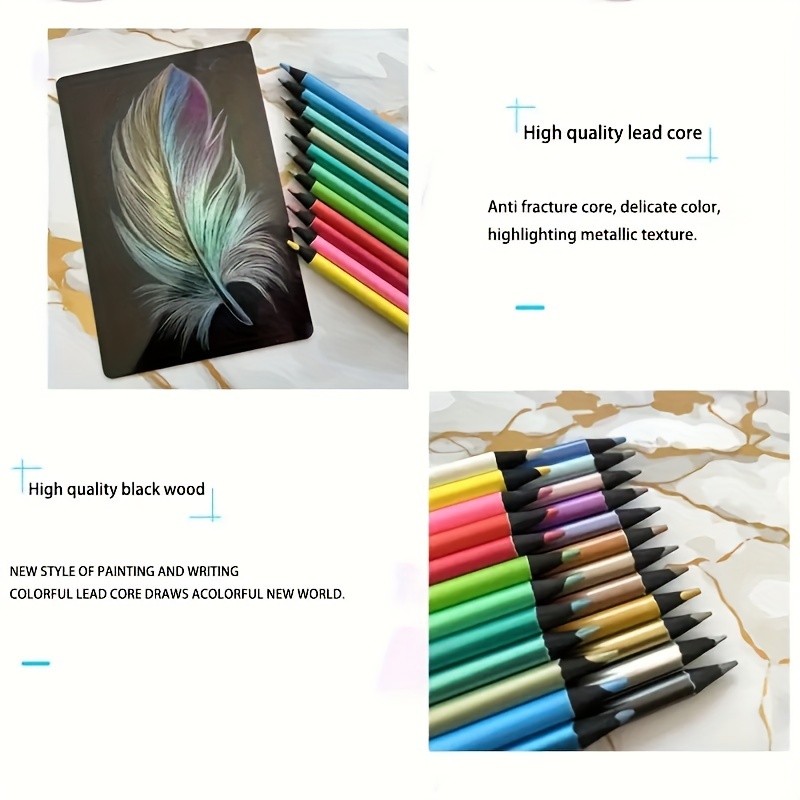 Vibrant Colors Metallic Pencils Perfect Artistic Creations - Temu