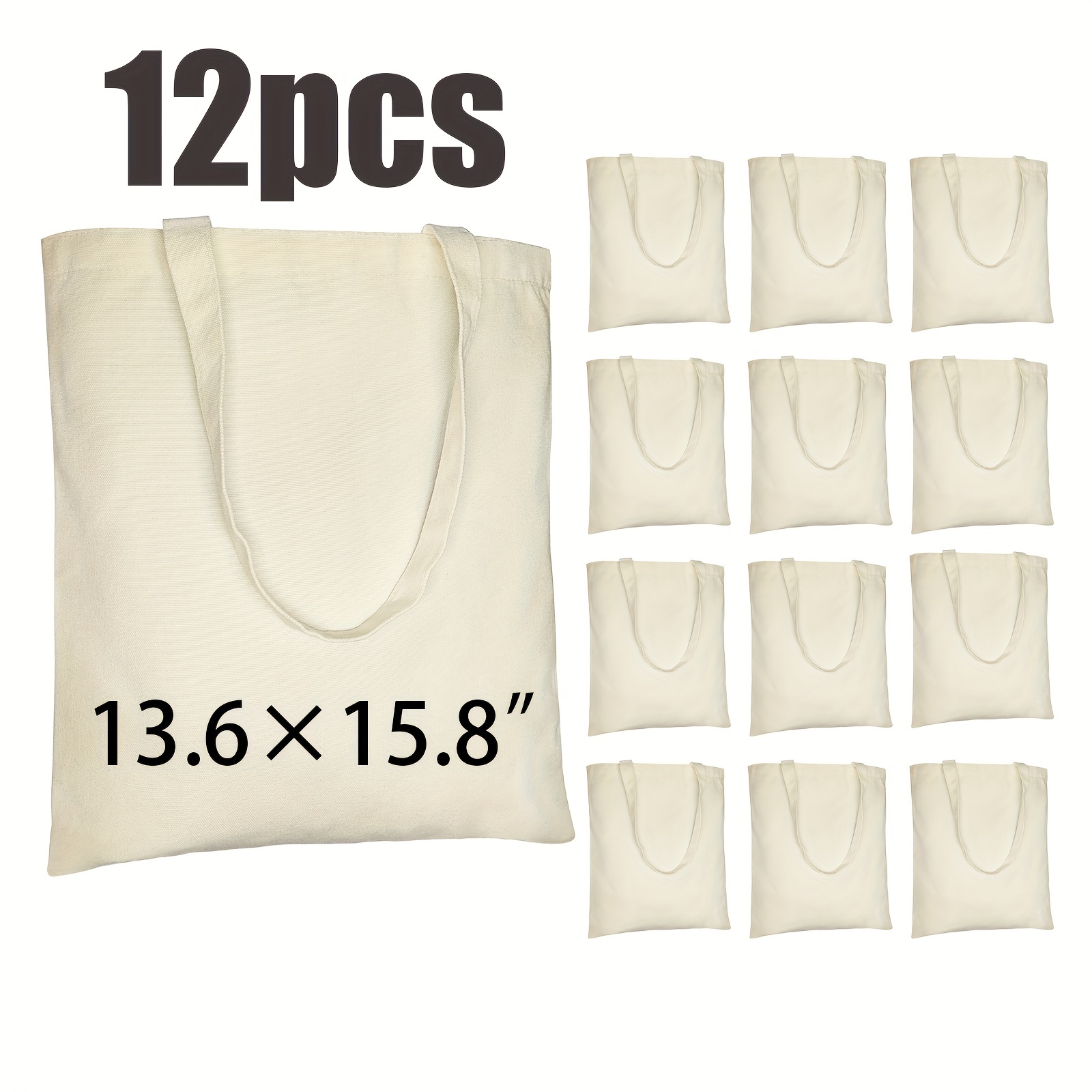 Canvas Tote Bags Blank Tote Bags Reusable Grocery Shopping - Temu