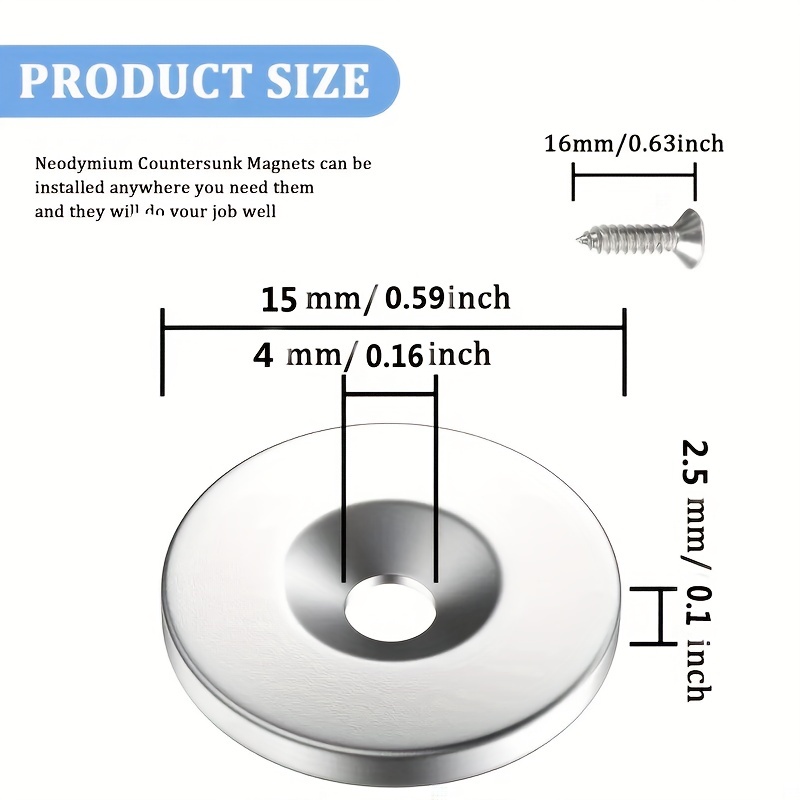7pcs Strong Neodymium Magnets with Screws for Small Rings