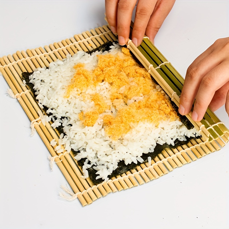 1pc Carbonized Sushi Mat, Sushi Rolling Curtain, Seaweed Rice Tool, Bamboo  Curtain