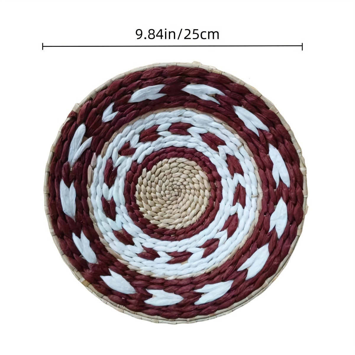 Straw Woven Round Wall Decor Pendants Creative Retro Ethnic Background  Bedside Ornament Ethnic Style Hand-woven Hanging