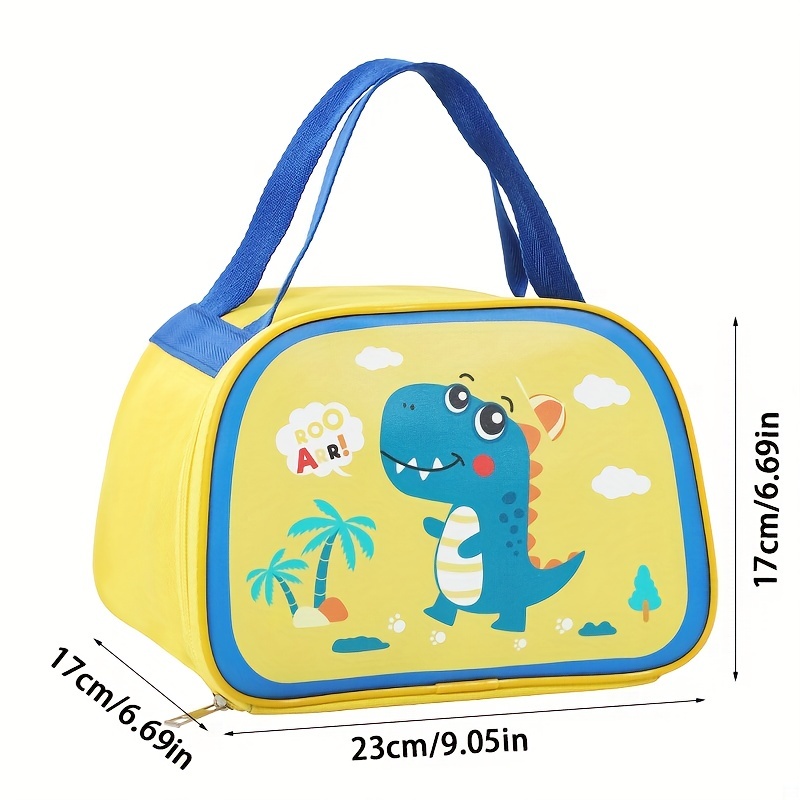 Cartoon Printed Lunch Bag Women Cute Dinosaur Picnic Travel
