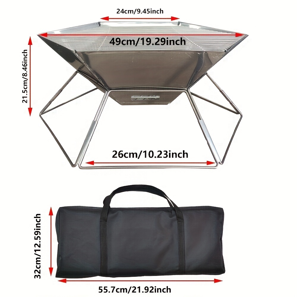 Parrilla De Barbacoa Plegable De Acero Inoxidable De 1pc, Parrilla De  Barbacoa, Parrilla De Carbón Desmontable, Parrilla De Barbacoa Plegable  Para Uso