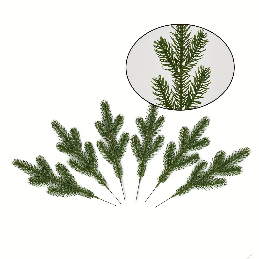 30Pcs Artificial Pine Branches-Fake Greenery Plants Pine Sprigs-Faux Pine  Leaves Picks for DIY Garland Crafts Christmas Embellishing and Home Garden