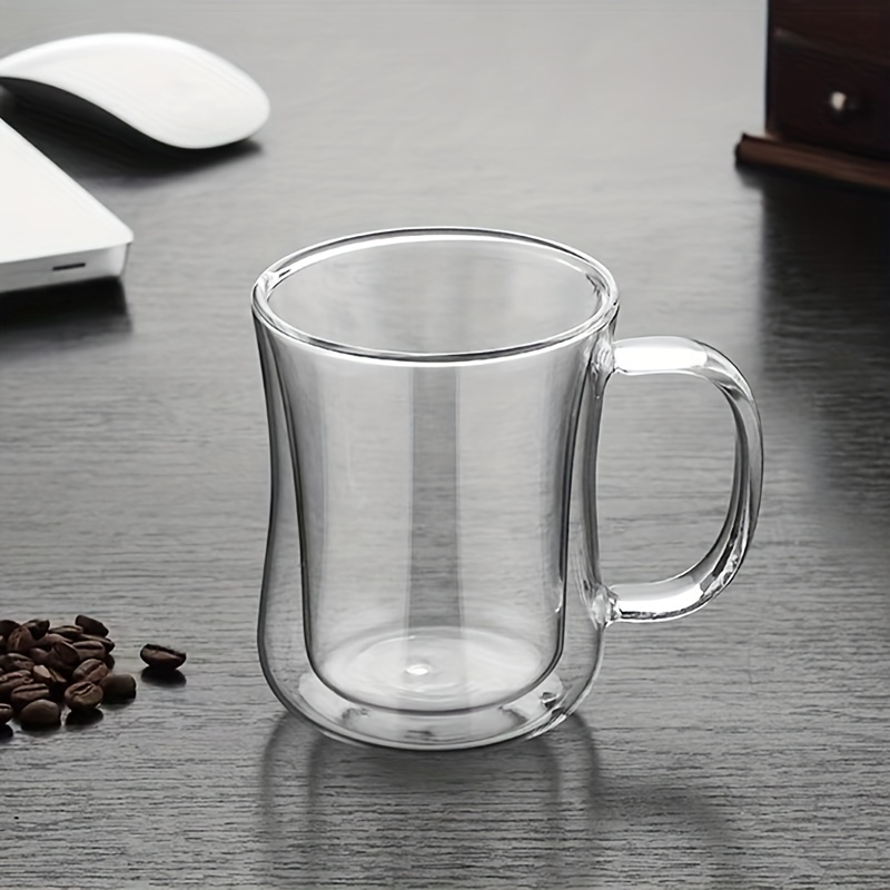 Taza de cristal de 11 con asa, regalo, Cappuccinolatte, resistente