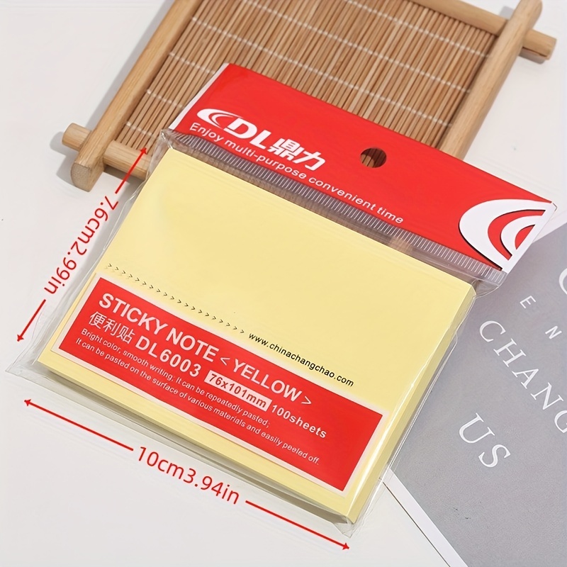 Office Stationery Colored Sticky Notes Yellow Notepad - Temu