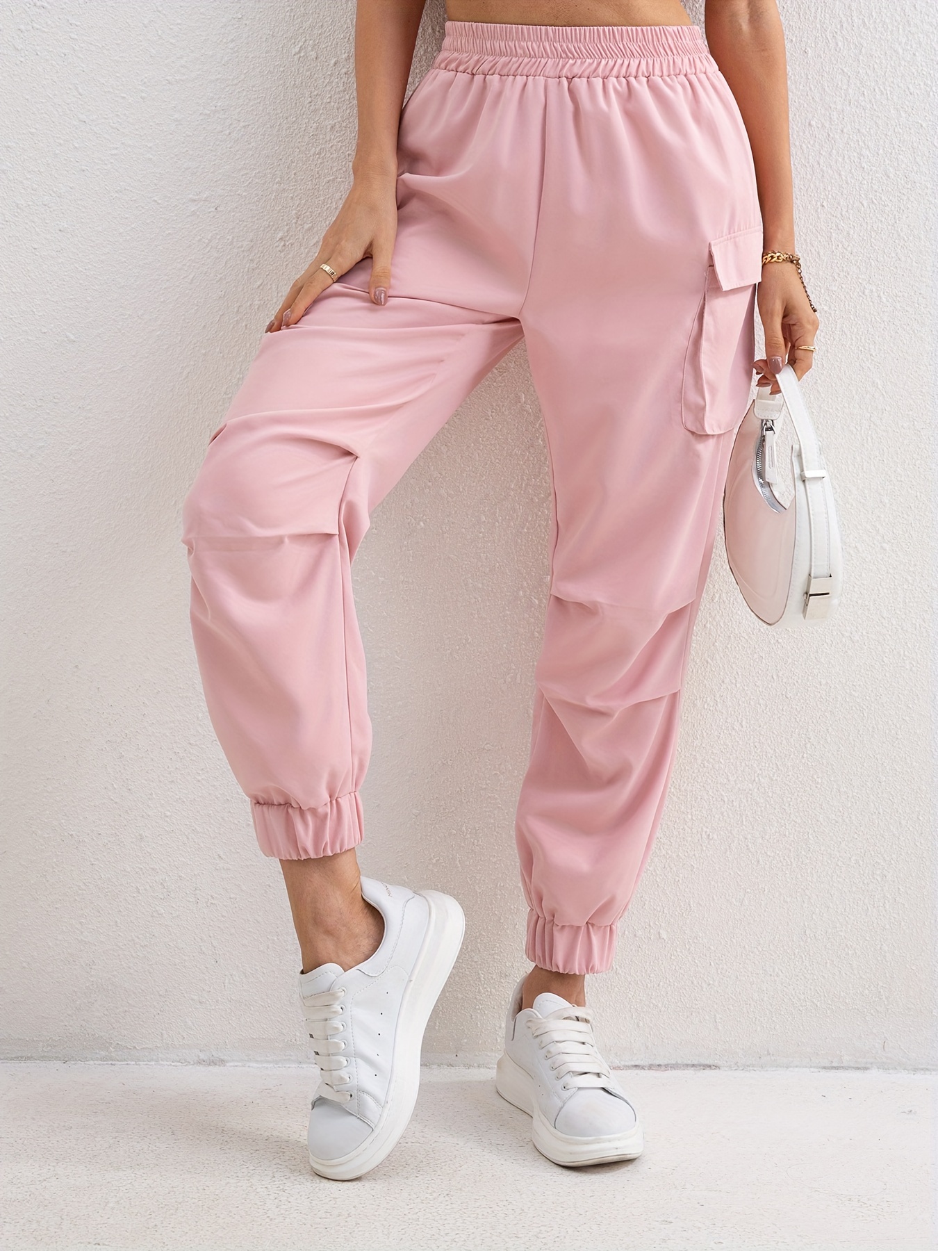 KANG POWER Streetwear Spring Summer Cargo Pants Women Slim Punk Joggers  Elastic Waist Ankle-Length Trousers for Girls : : Clothing, Shoes  