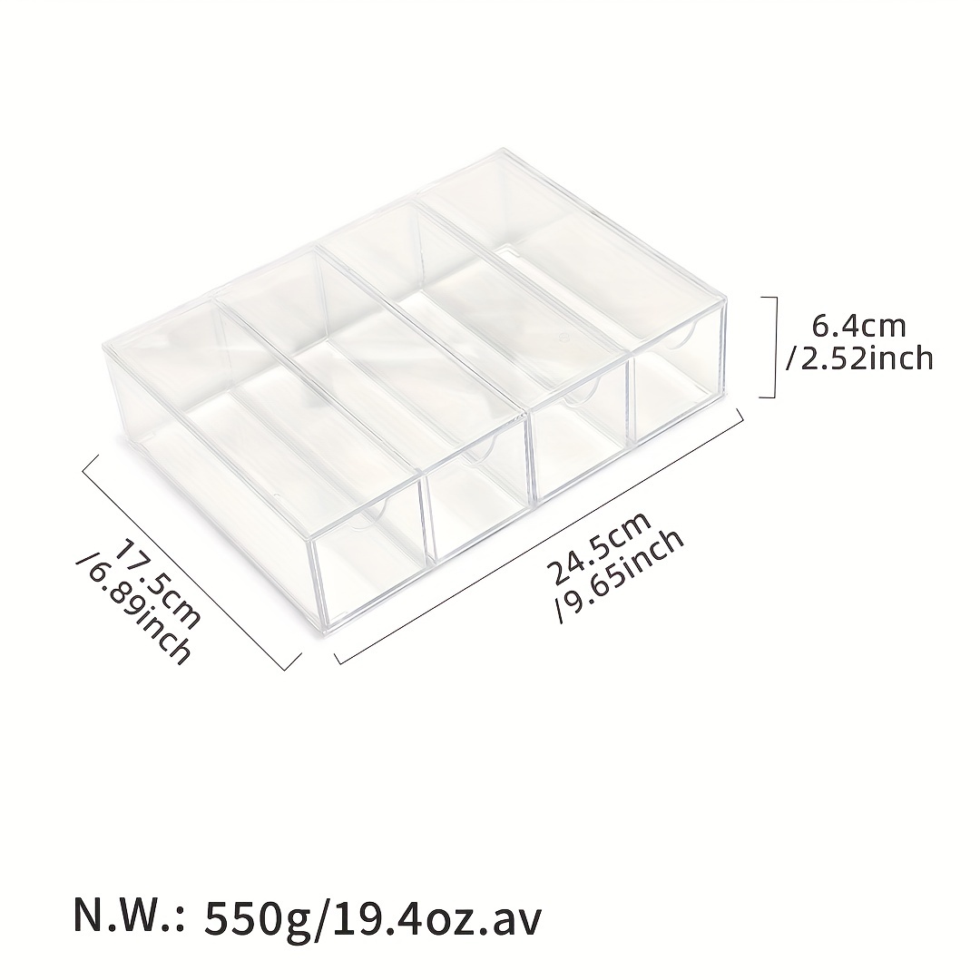 Acrylic Sunglasses Case Storage Box 4 Clear Divided Drawers - Temu