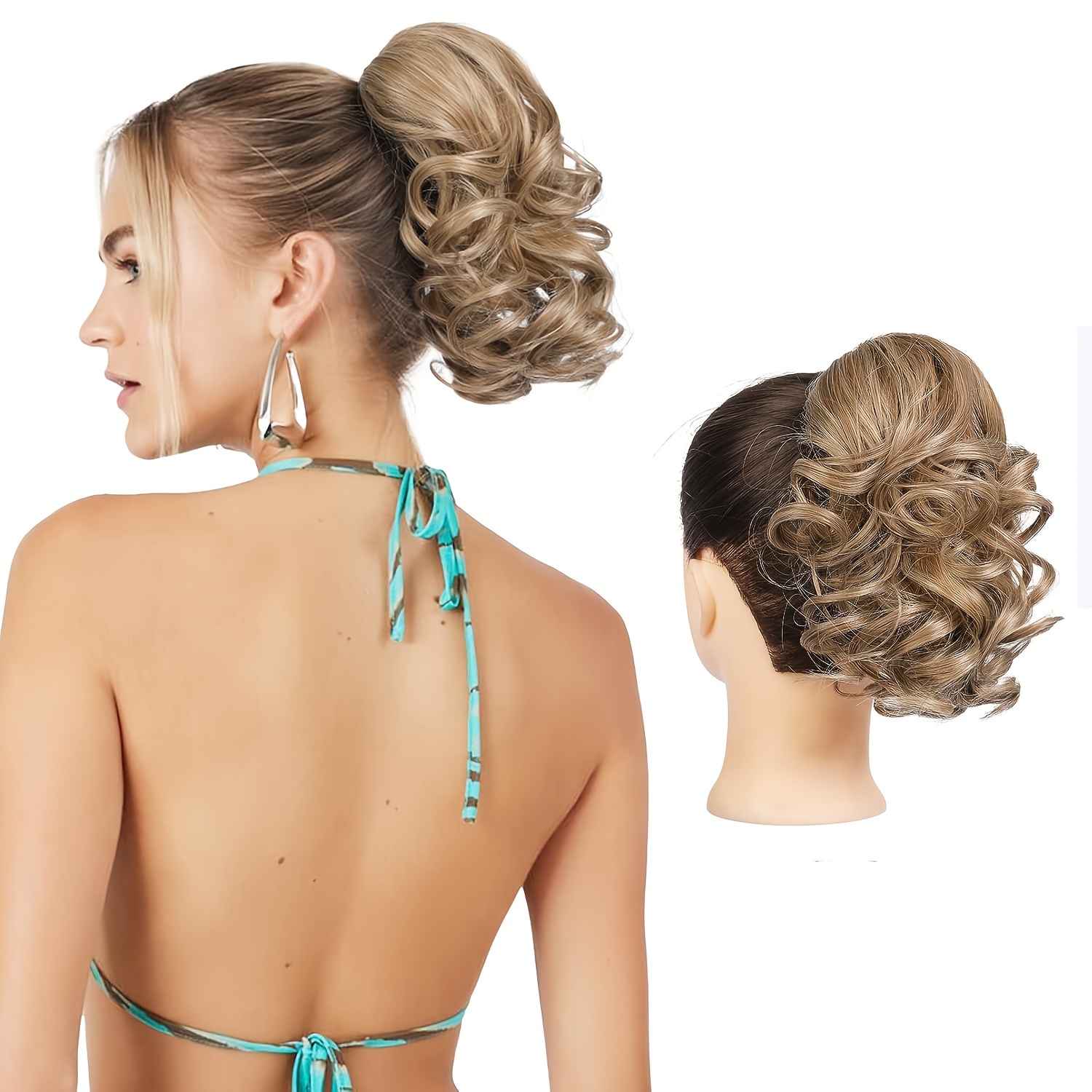 Short Ponytail Extension Loose Curly Wavy Claw Clip Hair Extensions