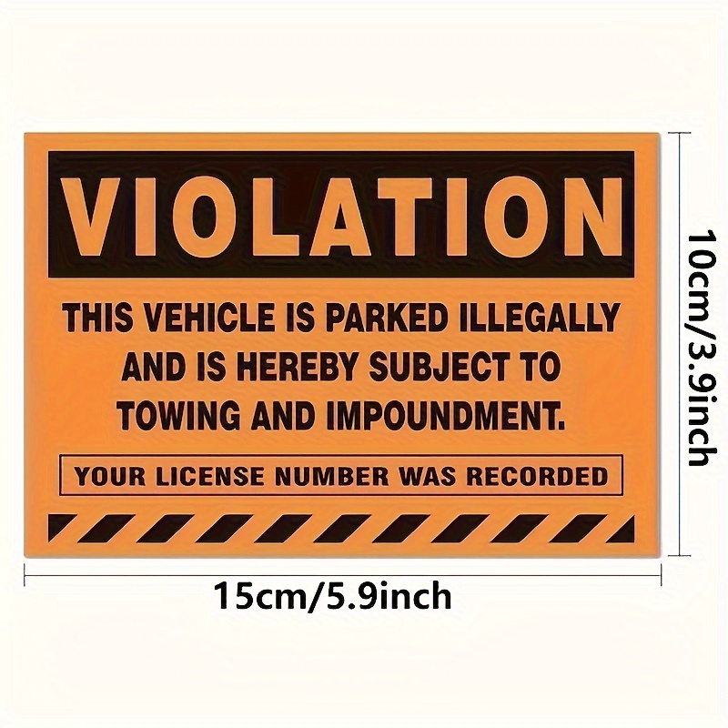 Parking Violation Stickers Notice Parking Violation Stickers Tow Warning  You are Illegally Parked Multi Reasons 50 pcs Private Parking Warning  Sticker