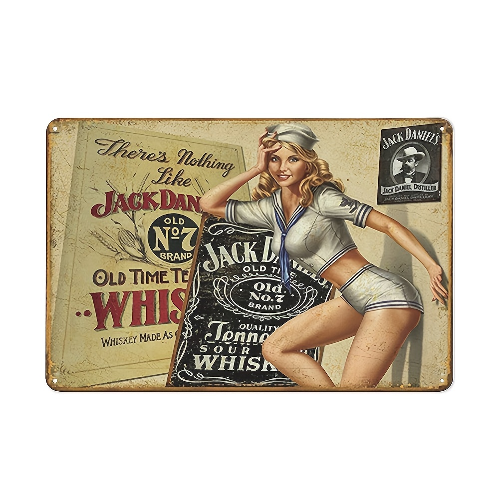Enseigne murale rétro - Jack Daniels - Whisky - Enseigne Vintage -  Décoration murale 