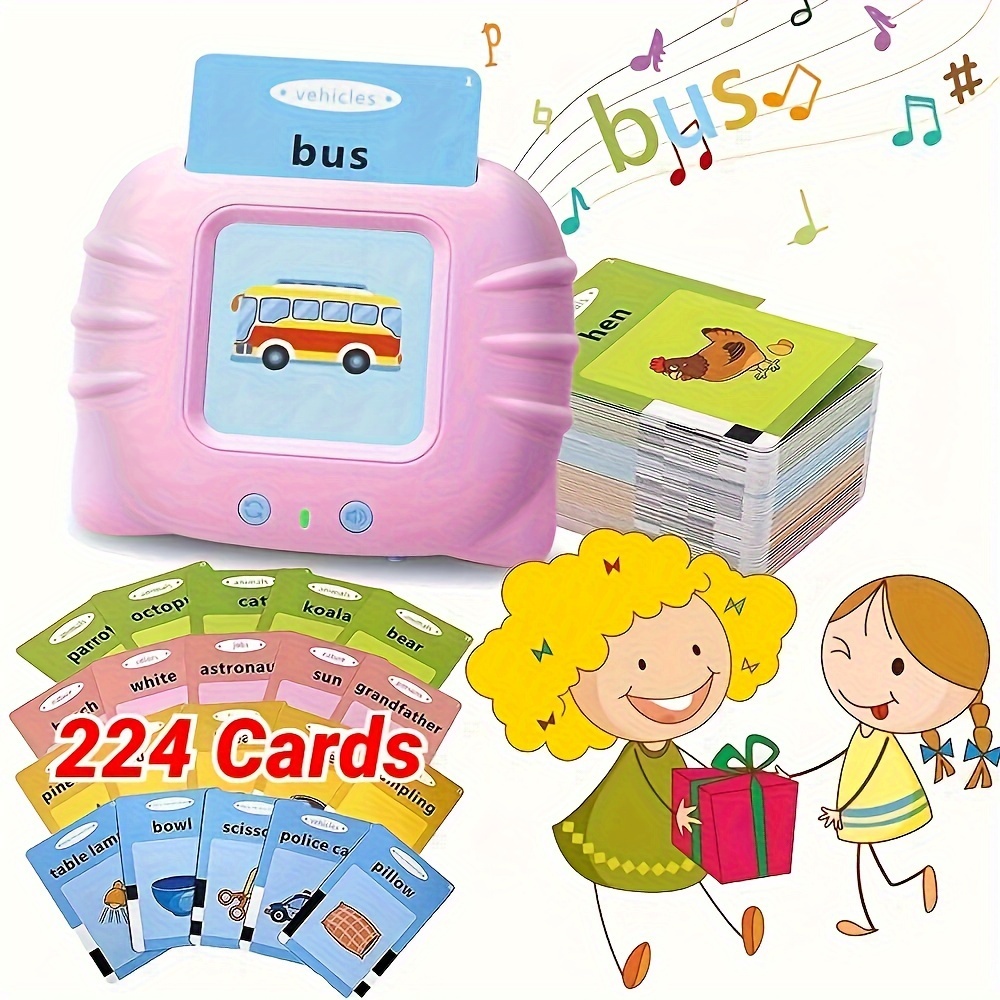 Cartes flash pour enfants, jouets électroniques d'apprentissage automatique  audible, cartes flash phonics parlantes 112 pcs, cadeau d'anniversaire pour  enfants. (Bleu)