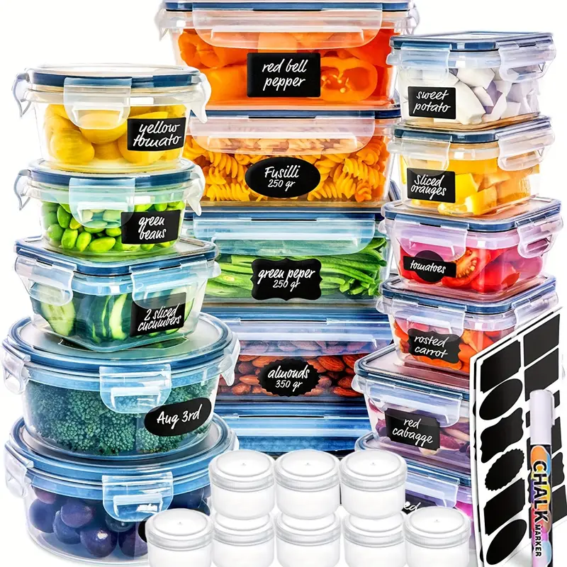 Large Food Storage Containers With Lids Bpa Free Pp Material - Temu