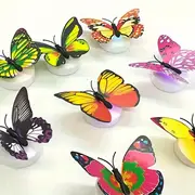 10 20pcs colorful glowing butterfly night light powered by battery stickable led decorative wall light butterfly style colors shipped randomly details 4