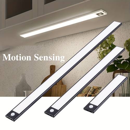 15 74inch ultra sensor under cabinet light usb charging with magnetic night light 3 tone light cabinet light for kitchen cabinets bedrooms wardrobes interior lighting black