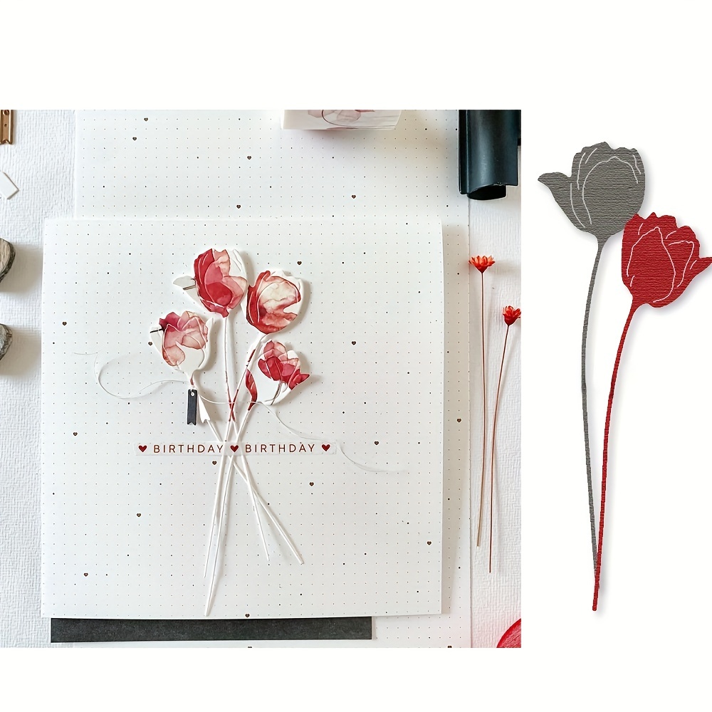 Lovely Dainty Daisy Flower Stem Metal Cutting Dies Scrapbook Card Craft