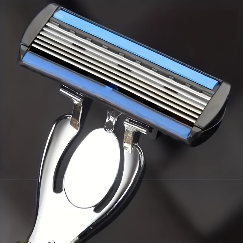 Men's Beard Shaver - 6-Layers Blades, Non-Slip Handle, Replacement Blades Included, Efficient Men's Shaving Tool