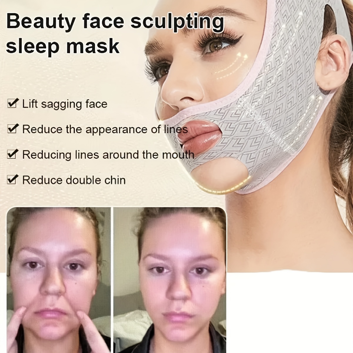 Beauty Face Sculpting Sleep Mask V Line Shaping Face Masks V Line Lifting  Mask Facial Strap Double Chin Reducer Chin Up Mask Face Lifting Belt Face  Tightening Chin Mask