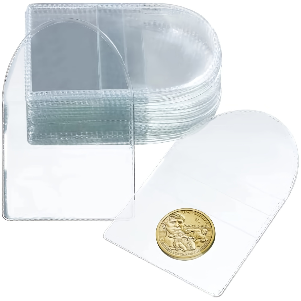Single Pocket Coin Flips Individual Clear Cuttable Plastic - Temu