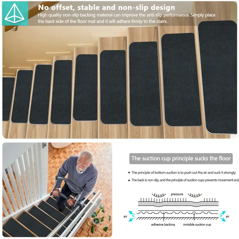 Stair Tread Carpet, Anti-slip, Dust-proof And Dirt-resistant Indoor Step Mat,  Stair Safety Mat, Home Decor, Machine Washable - Temu