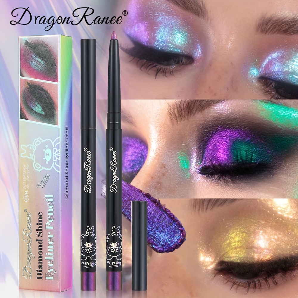 Glitter Eyeshadow Stick, Two-Color Shimmer Gradient Eyeshadow Stick, Waterproofs Glitter Eyeliner Stick Glitter Spray for Clothes Two Faced Makeup