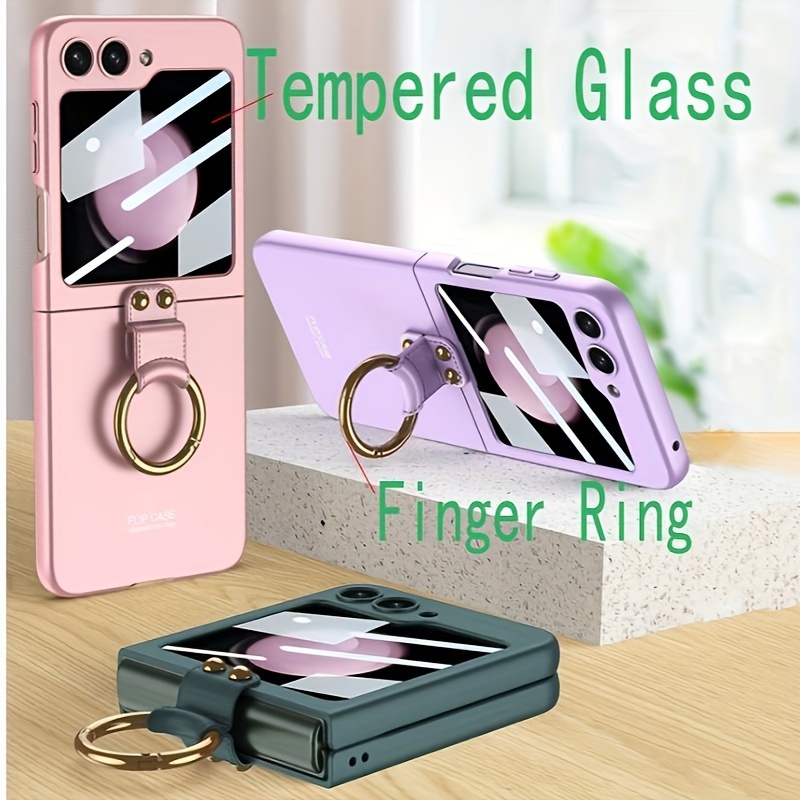 For Samsung Galaxy Z Flip Tempered Glass Shell Phone Case Back